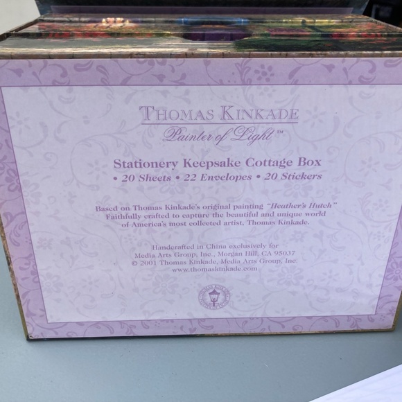 Thomas Kinkade Stationary Set inside Cottage House with Drawers - Picture 8 of 8